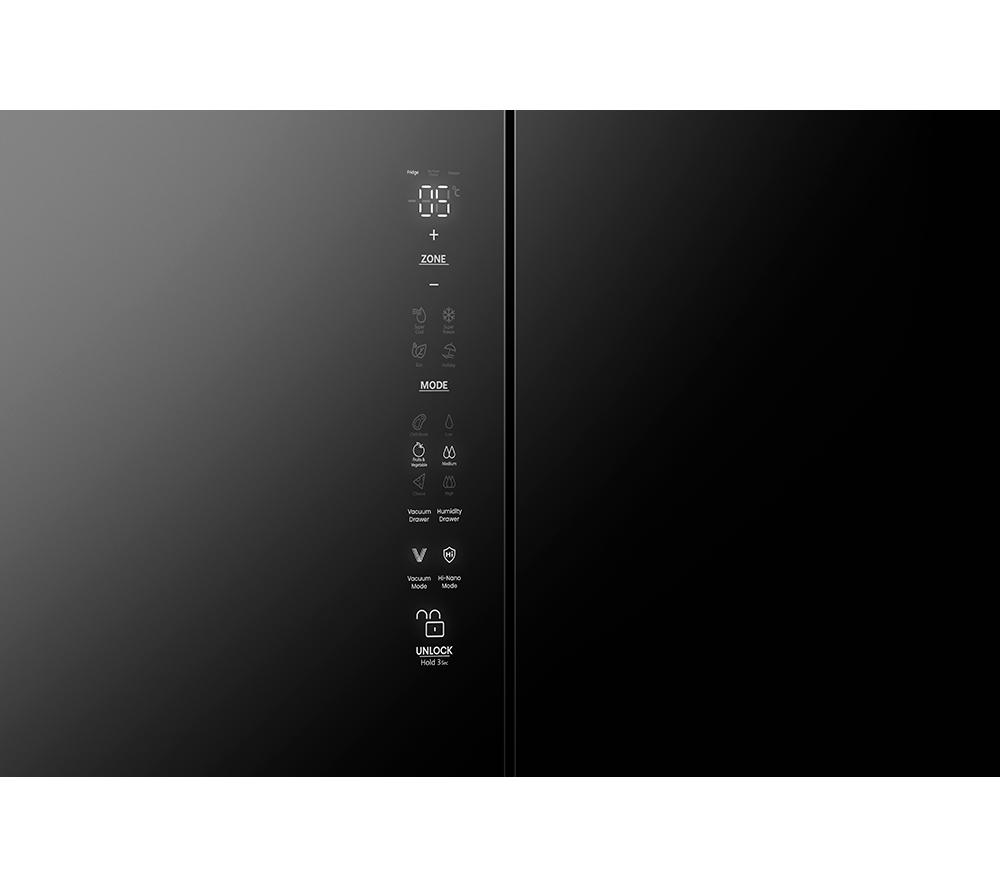 HISENSE KitchenFit RQ768N4GBE Fridge Freezer - Black Glass image number 18 of 29