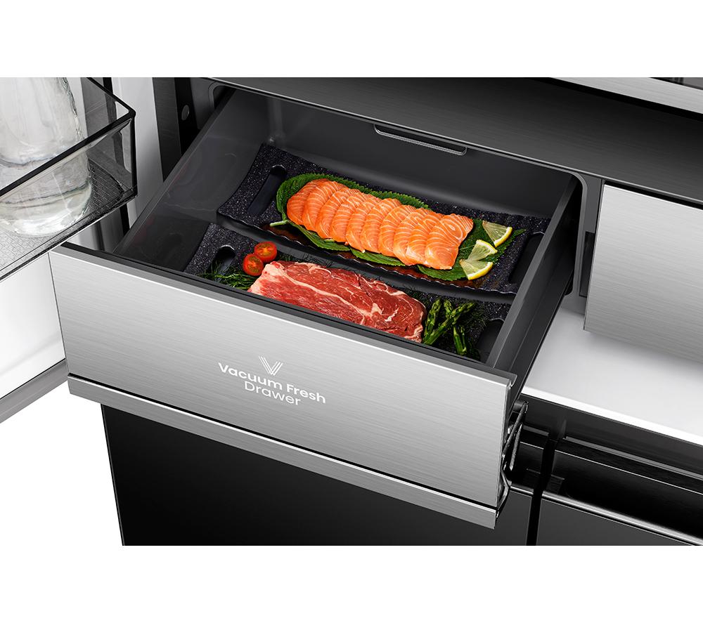 HISENSE KitchenFit RQ768N4GBE Fridge Freezer - Black Glass image number 22 of 29