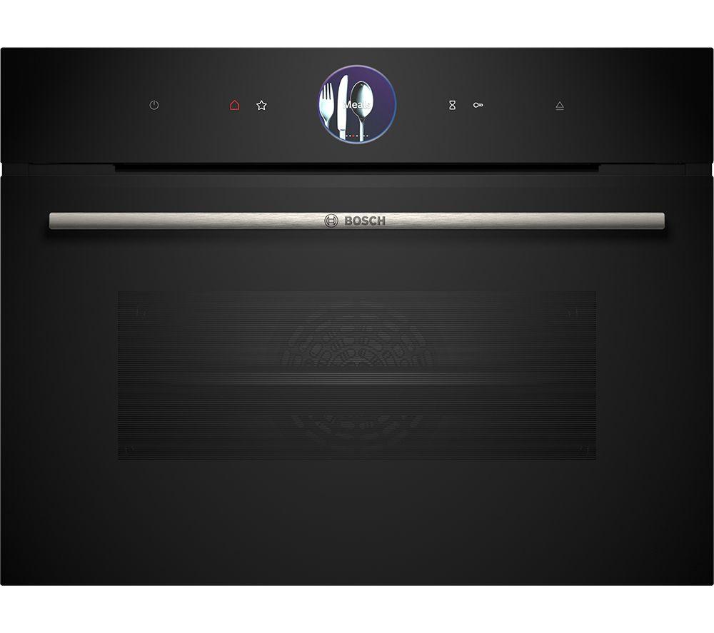 BOSCH Series 8 CSG7361B1 Built-in Compact Oven - Black, Black