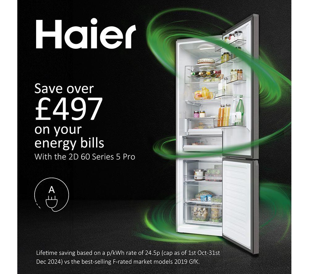 HAIER HDPW5620ANPD Smart 70/30 Fridge Freezer - Platinum Inox image number 26 of 26