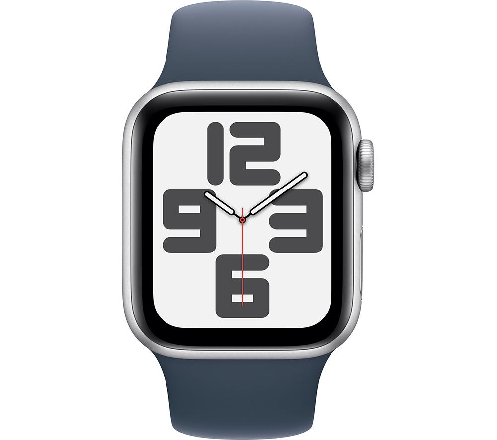 APPLE Watch SE (2023) - 40 mm Silver Aluminium Case with Storm Blue Sports Band, M/L - image 2