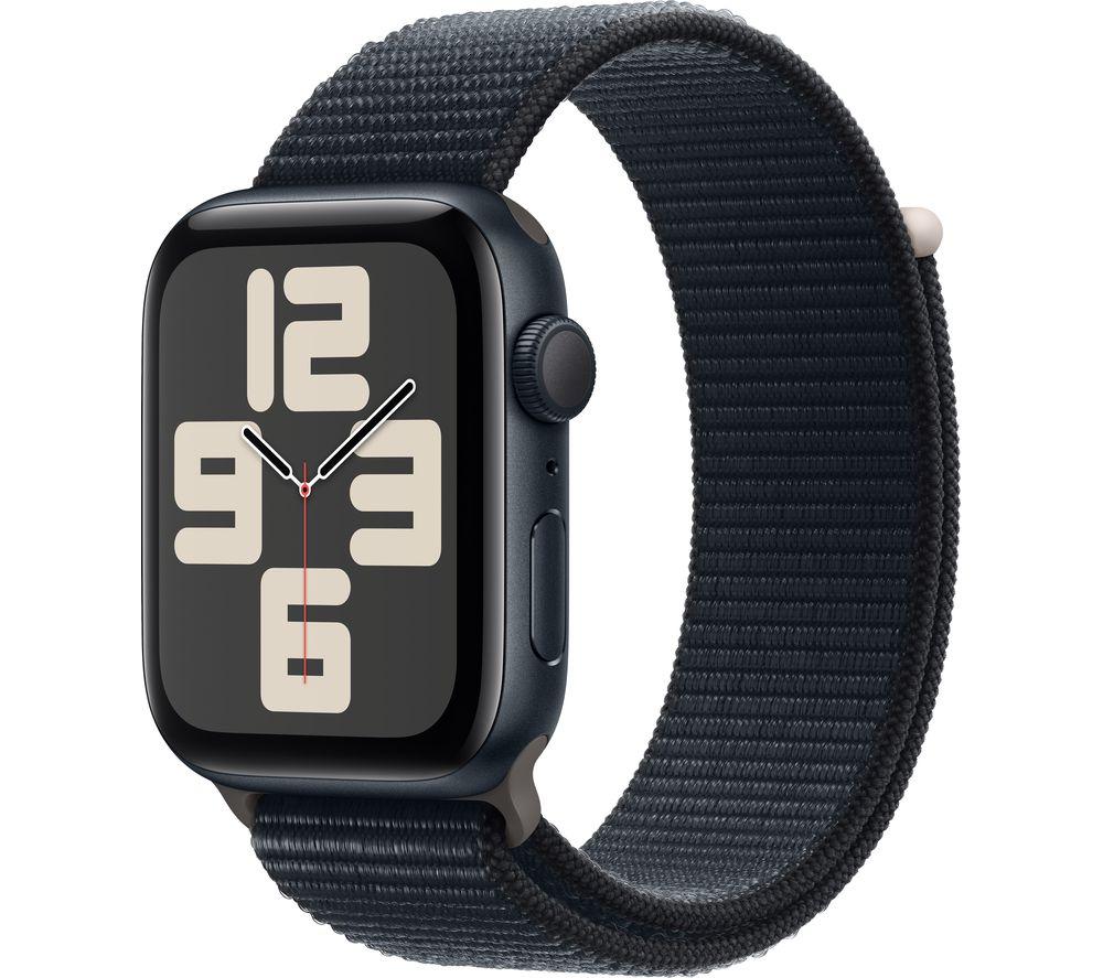 Apple Watch SE (2nd Gen, 2023) [GPS 44mm] Smartwatch with Midnight Aluminium Case with Midnight Sport Loop. Fitness & Sleep Tracker, Crash Detection, Heart Rate Monitor, Carbon Neutral