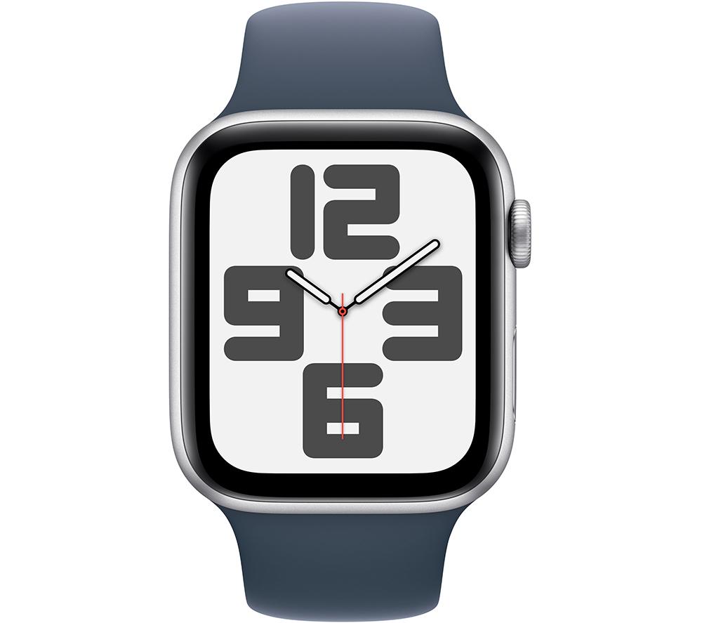 APPLE Watch SE (2023) - 44 mm Silver Aluminium Case with Storm Blue Sport Band, S/M - image 2