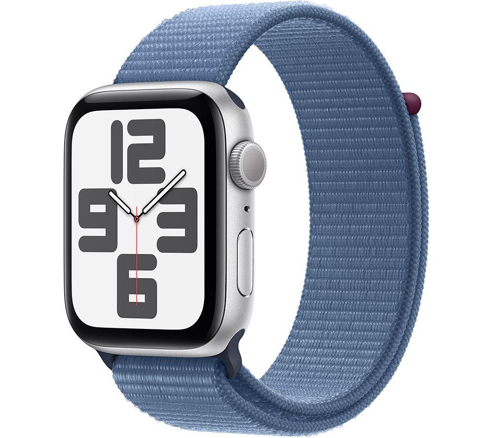 APPLE Watch SE (2023) - 44 mm Silver Aluminium Case with Winter Blue Sport  Loop