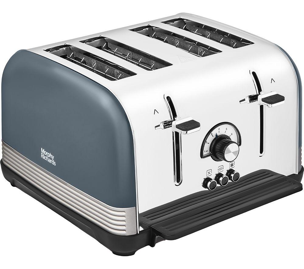 MORPHY RICHARDS Venture Retro 240335 4-Slice Toaster - Basalt, Silver/Grey