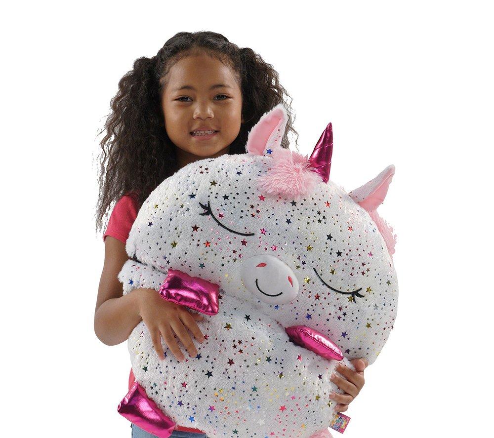 HAPPY NAPPERS Shimmer Unicorn 2-in-1 Plush Toy & Sleeping Bag &ndash; Medium image number 2 of 8