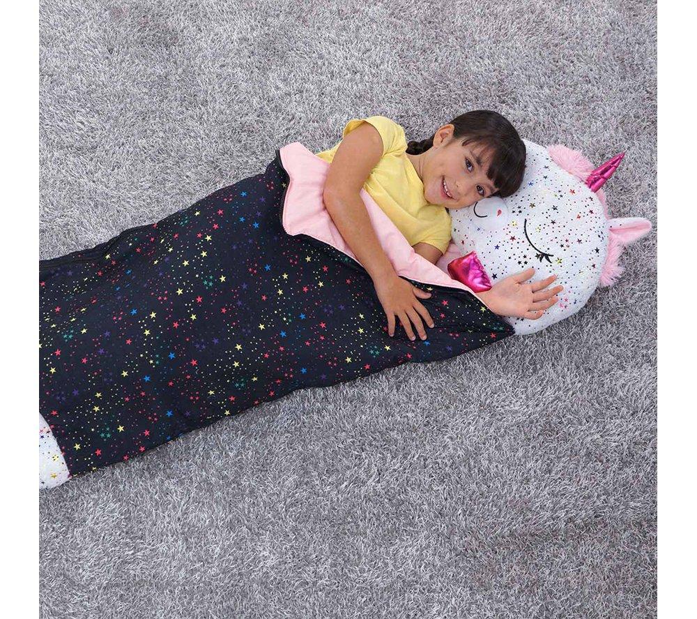 HAPPY NAPPERS Shimmer Unicorn 2-in-1 Plush Toy & Sleeping Bag &ndash; Medium image number 4 of 8