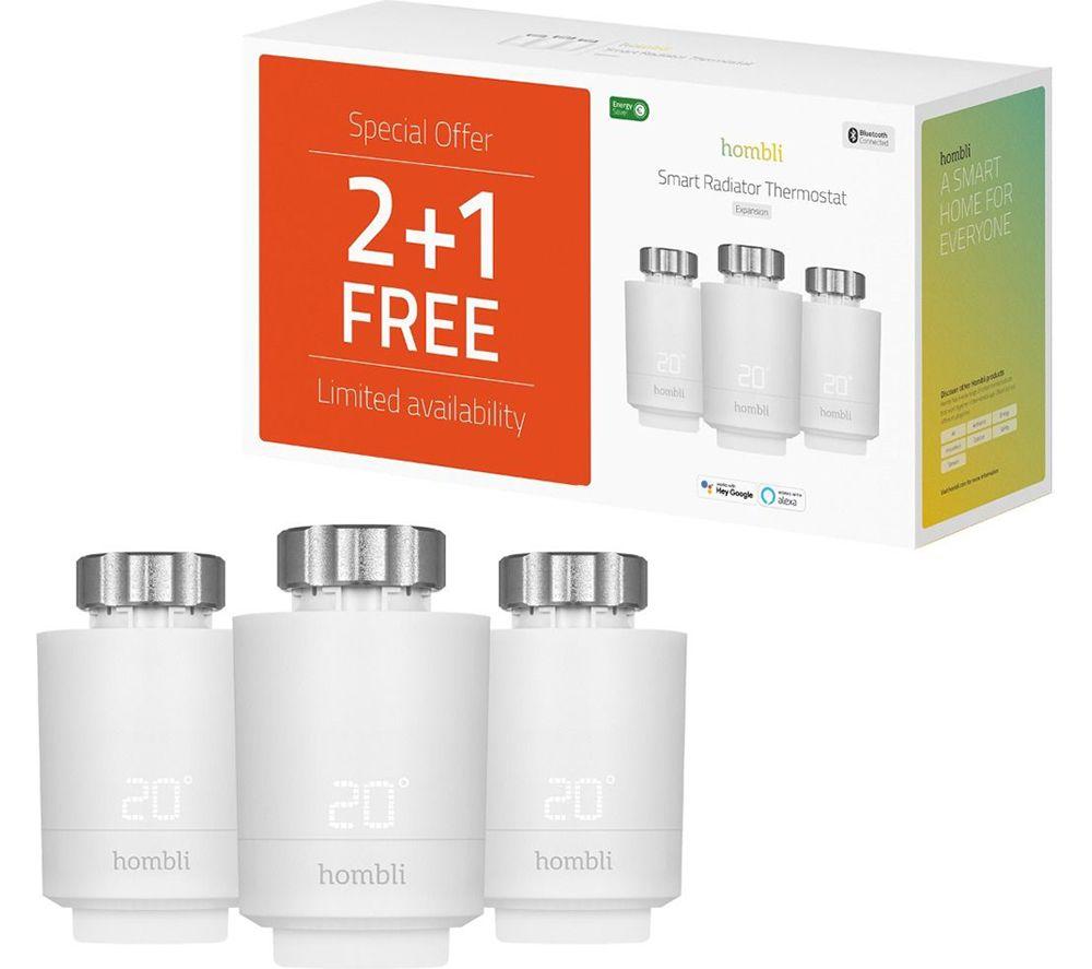 HOMBLI HBPP-0112 Smart Radiator Thermostat Expansion Kit - Pack of 3, White image number 3 of 6