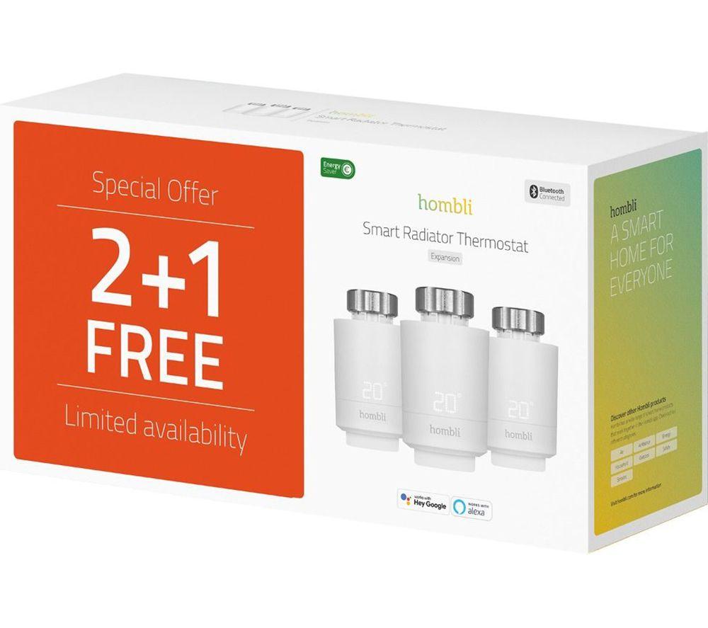 HOMBLI HBPP-0112 Smart Radiator Thermostat Expansion Kit - Pack of 3, White image number 4 of 6