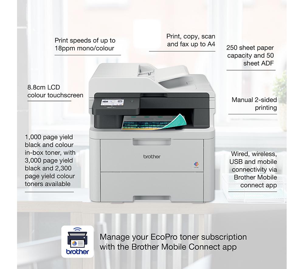 BROTHER EcoPro MFCL3740CDWE All-in-One Laser Printer with Fax image number 2 of 7