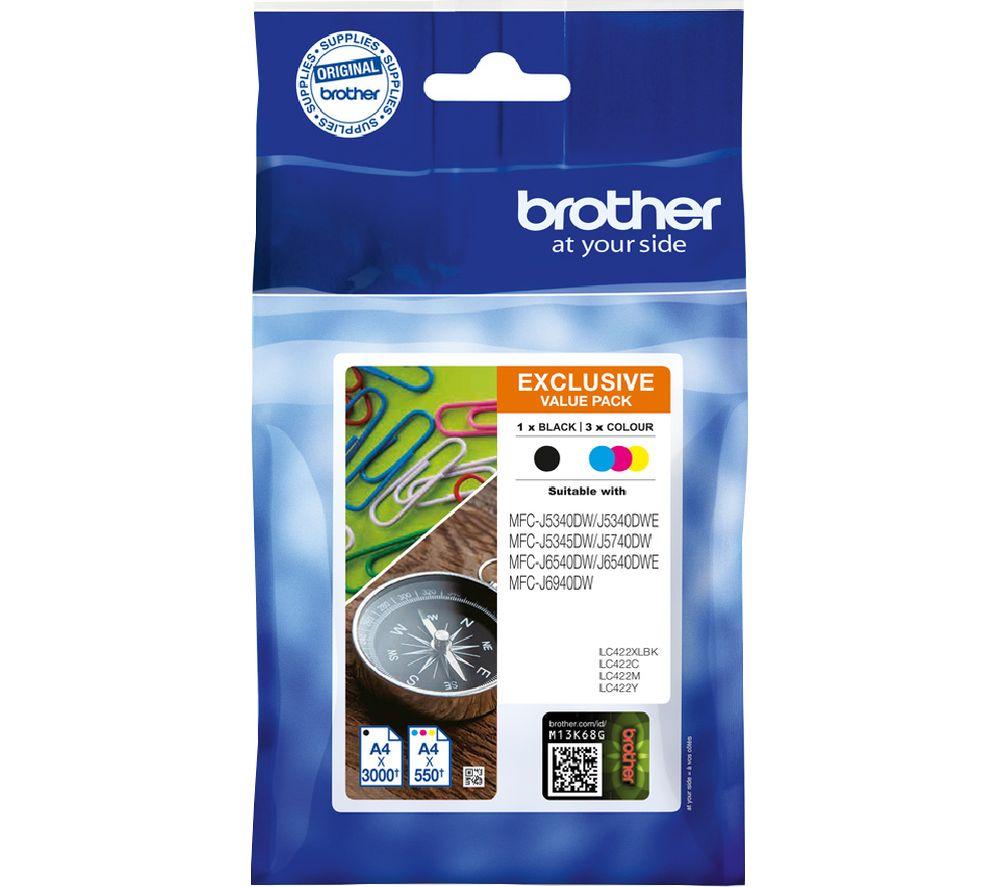 BROTHER LC422XLDSVAL Cyan, Magenta, Yellow & Black Ink Cartridges - Multipack, Black,Yellow,Cyan,Mag