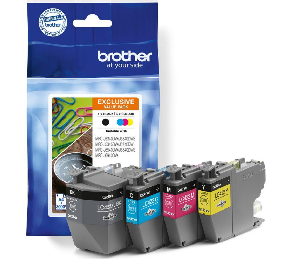 BROTHER LC422XLDSVAL Cyan, Magenta, Yellow & Black Ink Cartridges - Multipack image number 2 of 3