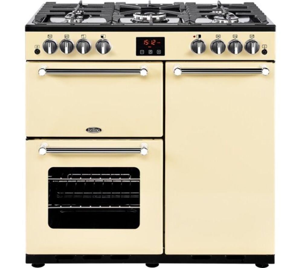 BELLING Kensington X90G Gas Range Cooker - Cream & Chrome, Cream