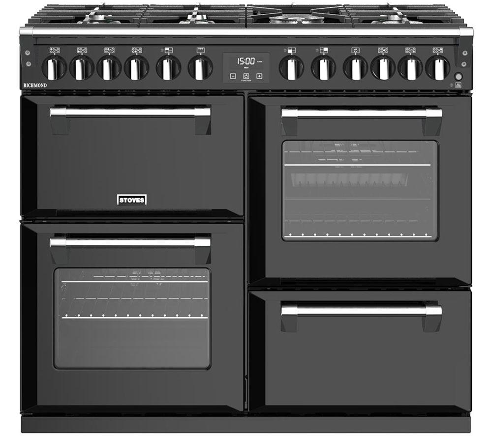 STOVES Richmond S1000DF MK22 Dual Fuel Range Cooker - Black & Chrome