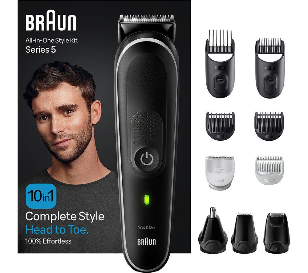 BRAUN MGK5440 Wet & Dry 10-in-1 Styling Kit - Black & Grey, Silver/Grey,Black