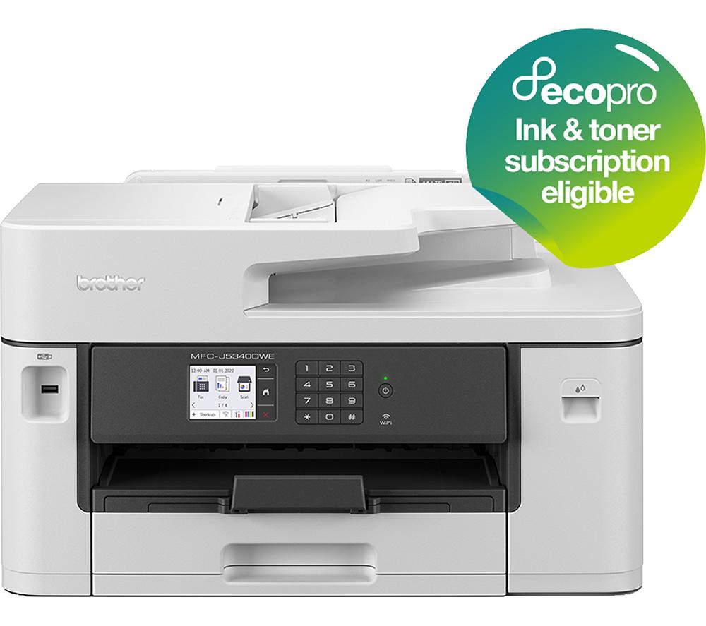 BROTHER MFC-J5340DWE Inkjet Printer with EcoPro Subscription | Wireless Colour Inkjet Printer | 4in1 (Print/Copy/Scan/Fax) | A3 |4 mth free trial | Automatic ink |Free manufacturers guarantee|UK Plug