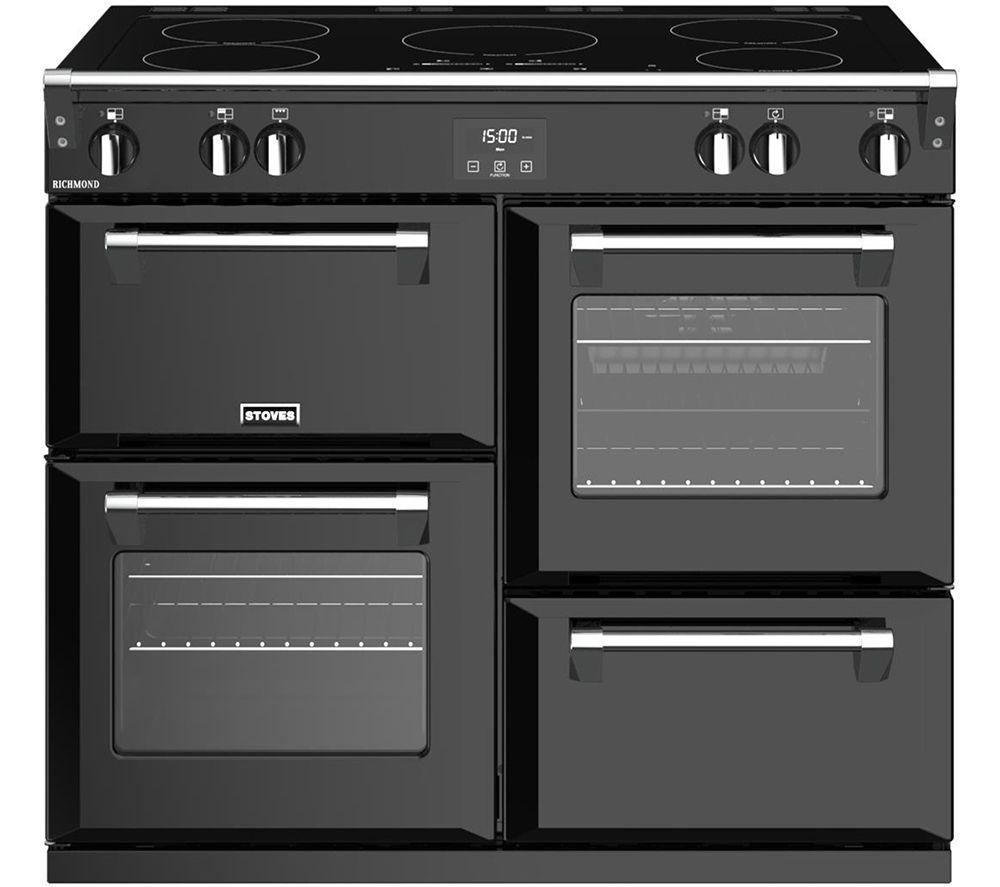 STOVES ST Richmond S1000Ei MK22 Electric Induction Range Cooker - Black & Chrome, Black