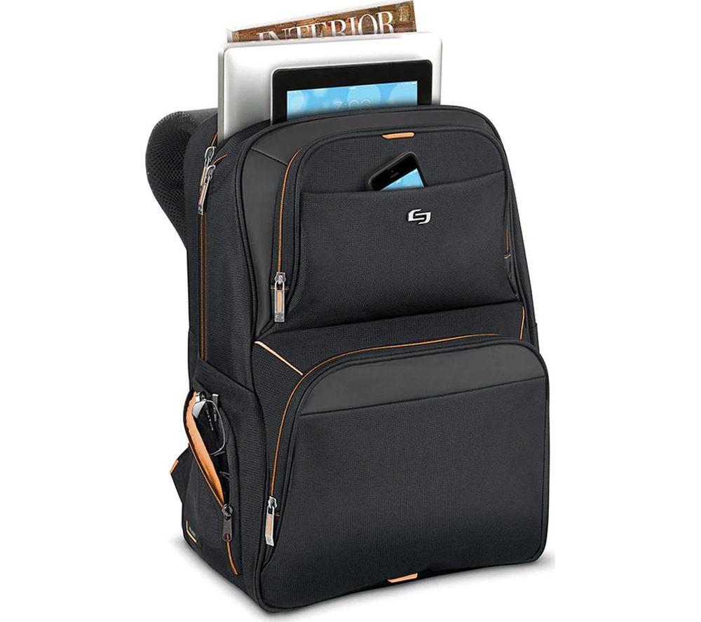 SOLO NEW YORK Urban Backpack 17.3" Laptop Backpack - Orange & Black image number 5 of 9