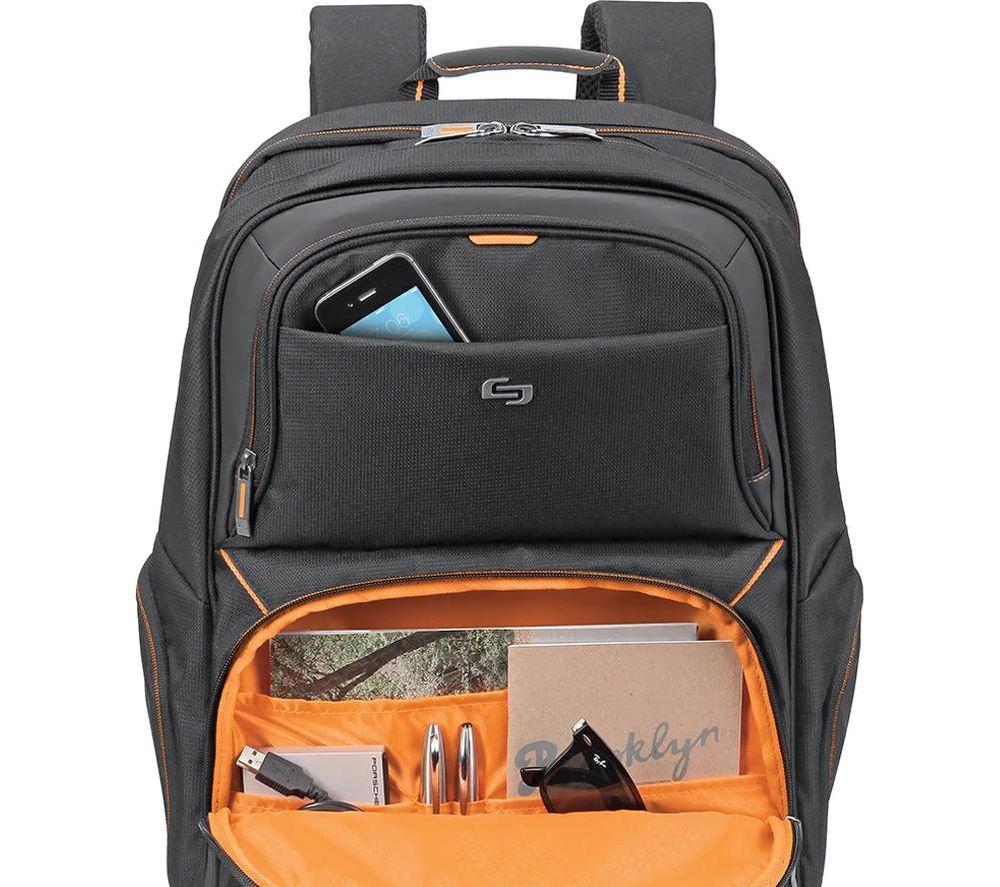 SOLO NEW YORK Urban Backpack 17.3" Laptop Backpack - Orange & Black image number 7 of 9