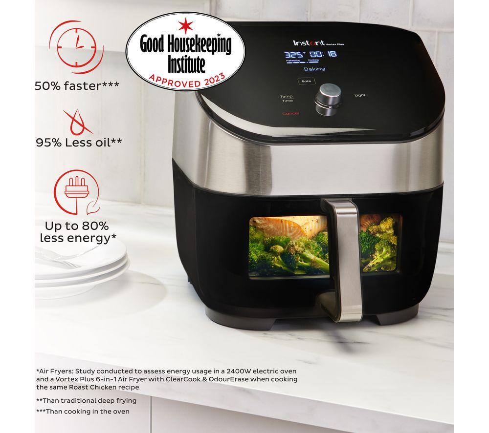 Instant Vortex Plus ClearCook Air Fryer with OdourErase, 5.7L, Stainless  Steel