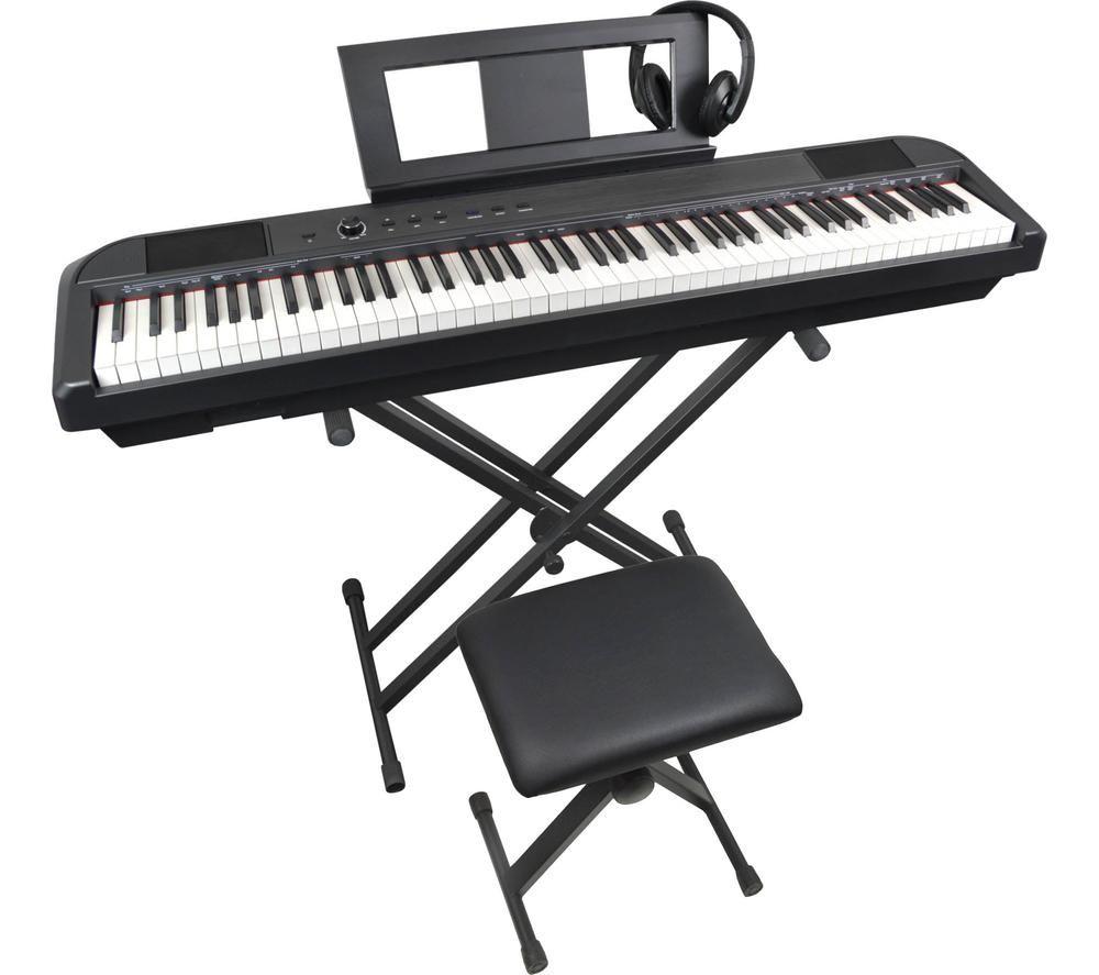 AXUS AXD55PK Digital Piano, Stand & Stool - Black, Black