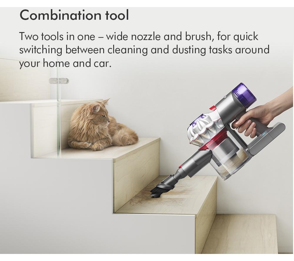 DYSON V8 Absolute Cordless Vacuum Cleaner - Silver Yellow image number 9 of 13
