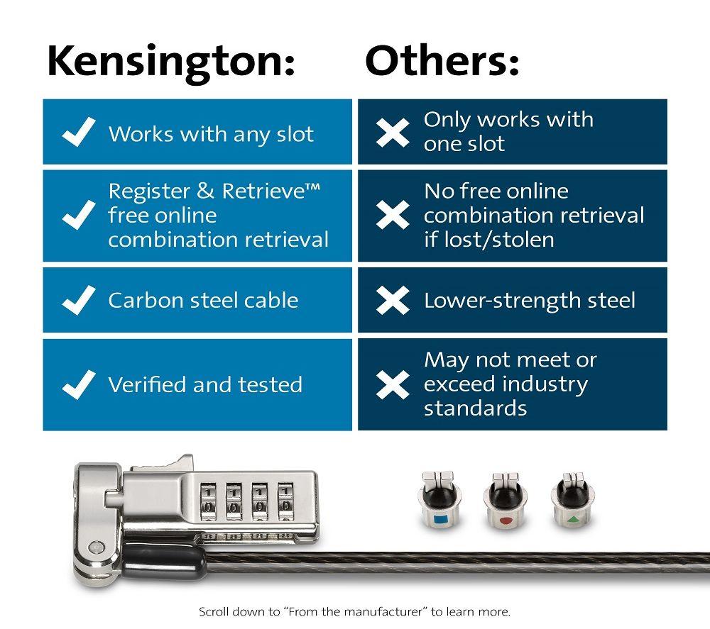KENSINGTON Universal 3-in-1 Combination Laptop Security Lock image number 2 of 4