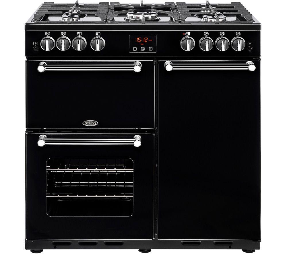 BELLING Kensington X90G Gas Range Cooker – Black & Chrome, Black