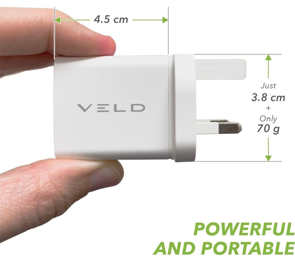VELD VH30DW Super-Fast 30 W 2-port USB Wall Charger - White image number 2 of 8