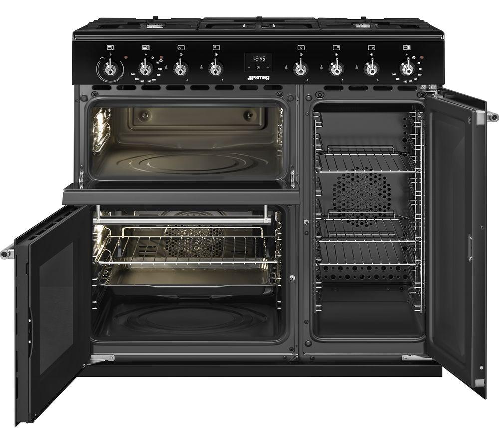 SMEG Concert CX93GMBL 90 cm Dual Fuel Range Cooker - Black image number 2 of 3