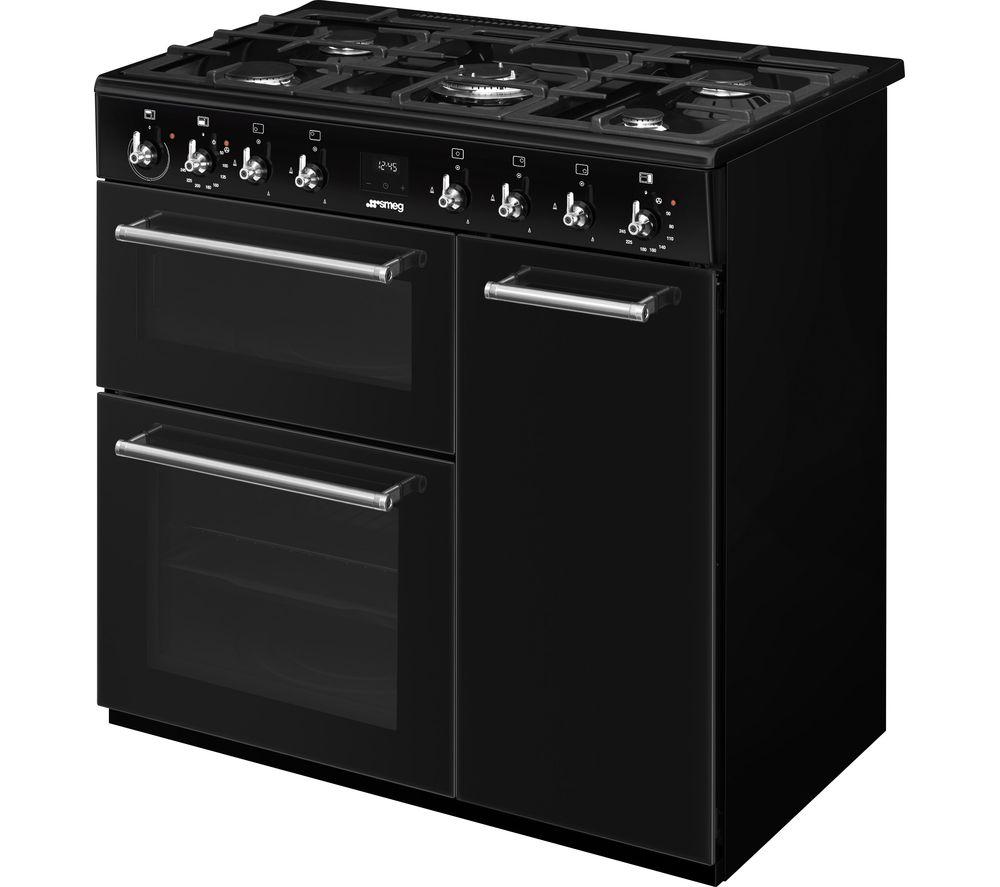SMEG Concert CX93GMBL 90 cm Dual Fuel Range Cooker - Black image number 3 of 3