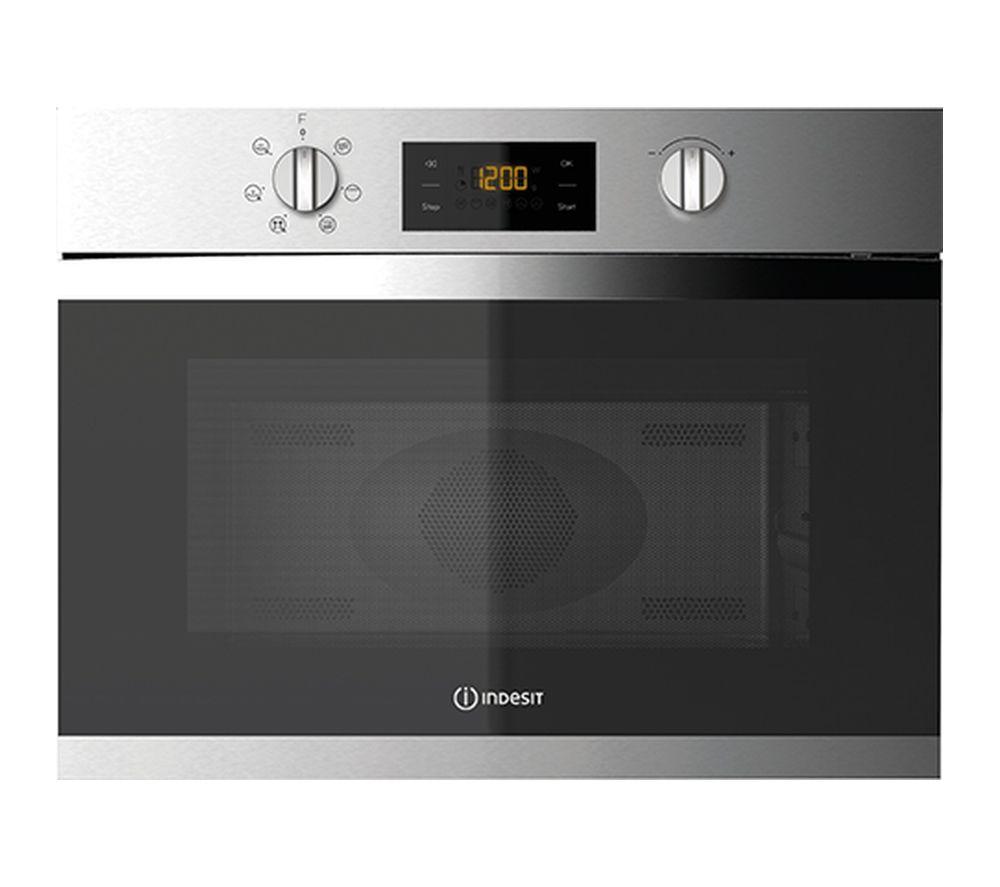 INDESIT Aria MWI 3443 IX UK Built-in Microwave with Grill - Stainless Steel, Stainless Steel