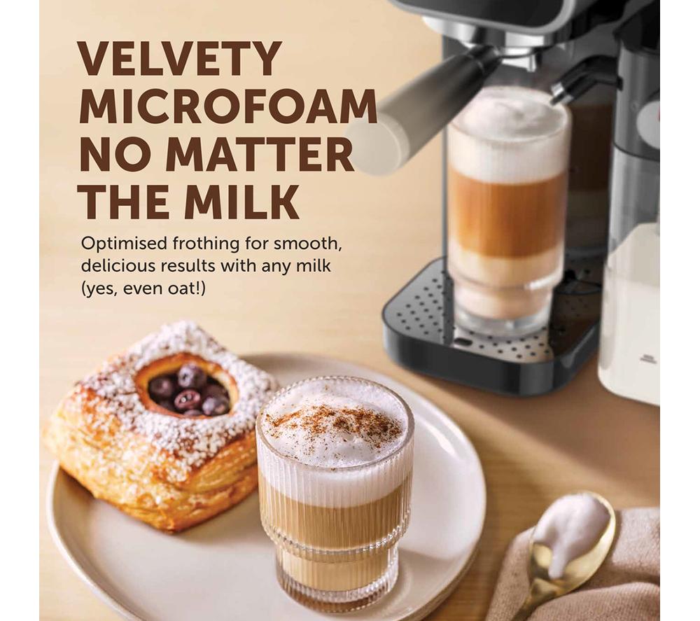 BREVILLE Prima Latte Luxe VCF166 Coffee Machine - Black & Silver image number 3 of 9