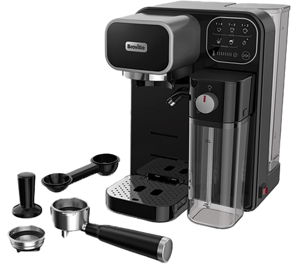 BREVILLE Prima Latte Luxe VCF166 Coffee Machine - Black & Silver image number 8 of 9