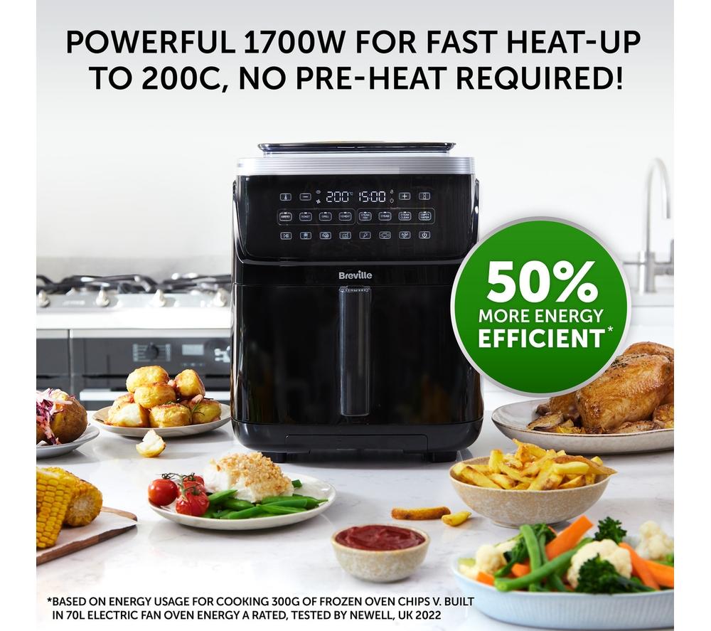 BREVILLE Halo Steam VDF133 Air Fryer - Black image number 3 of 11