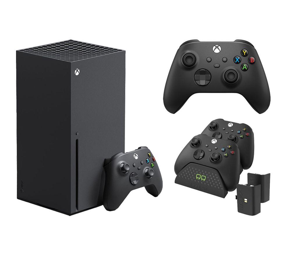 Image of MICROSOFT Xbox Series X, Additional Black Controller & VS2881 Xbox Series X/S & Xbox One Twin Docking Station (Black) Bundle, Black