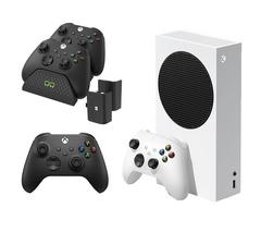 MICROSOFT Xbox Series S (512 GB), Additional Black Controller & VS2881 Xbox Series X/S & Xbox One Twin Docking Station (Black) Bundle