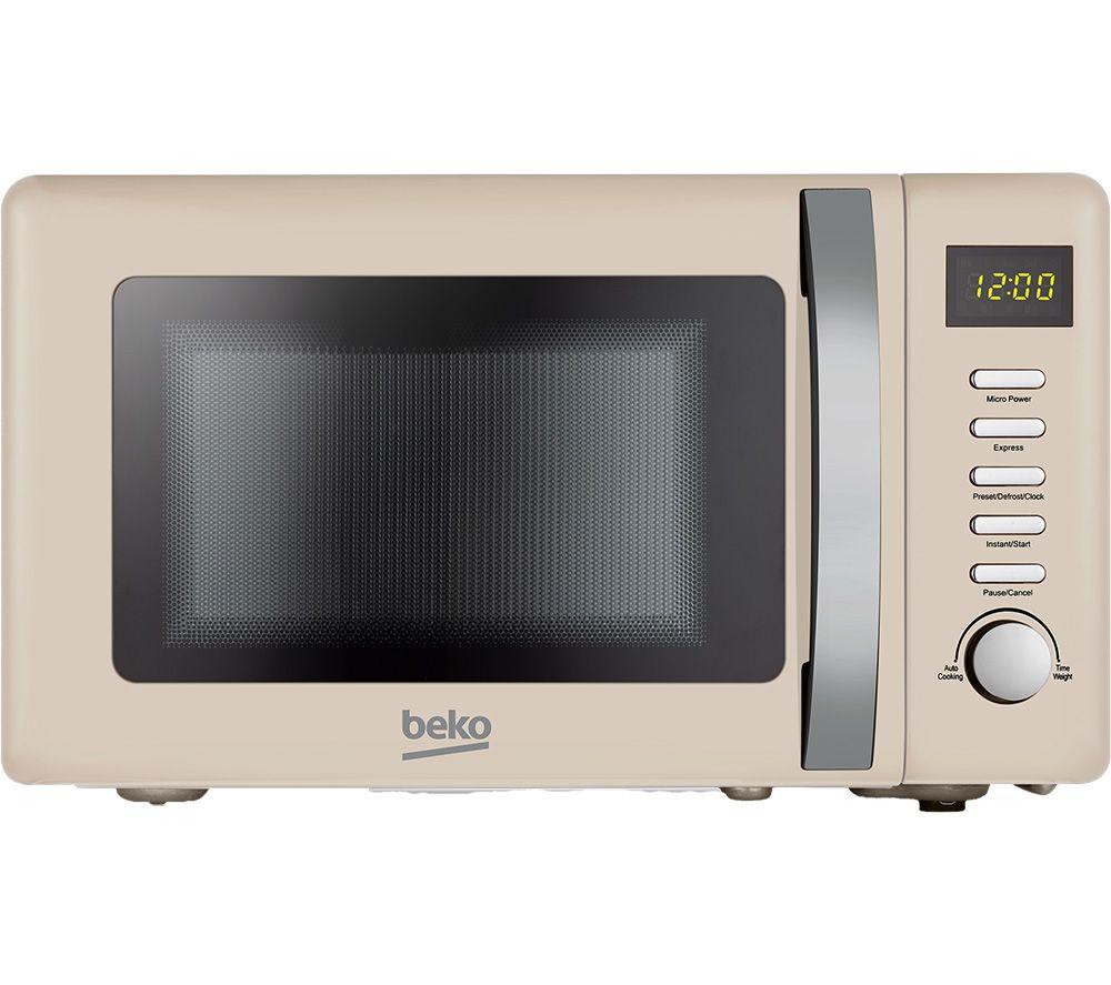 BEKO MOC20200C Compact Solo Microwave - Cream