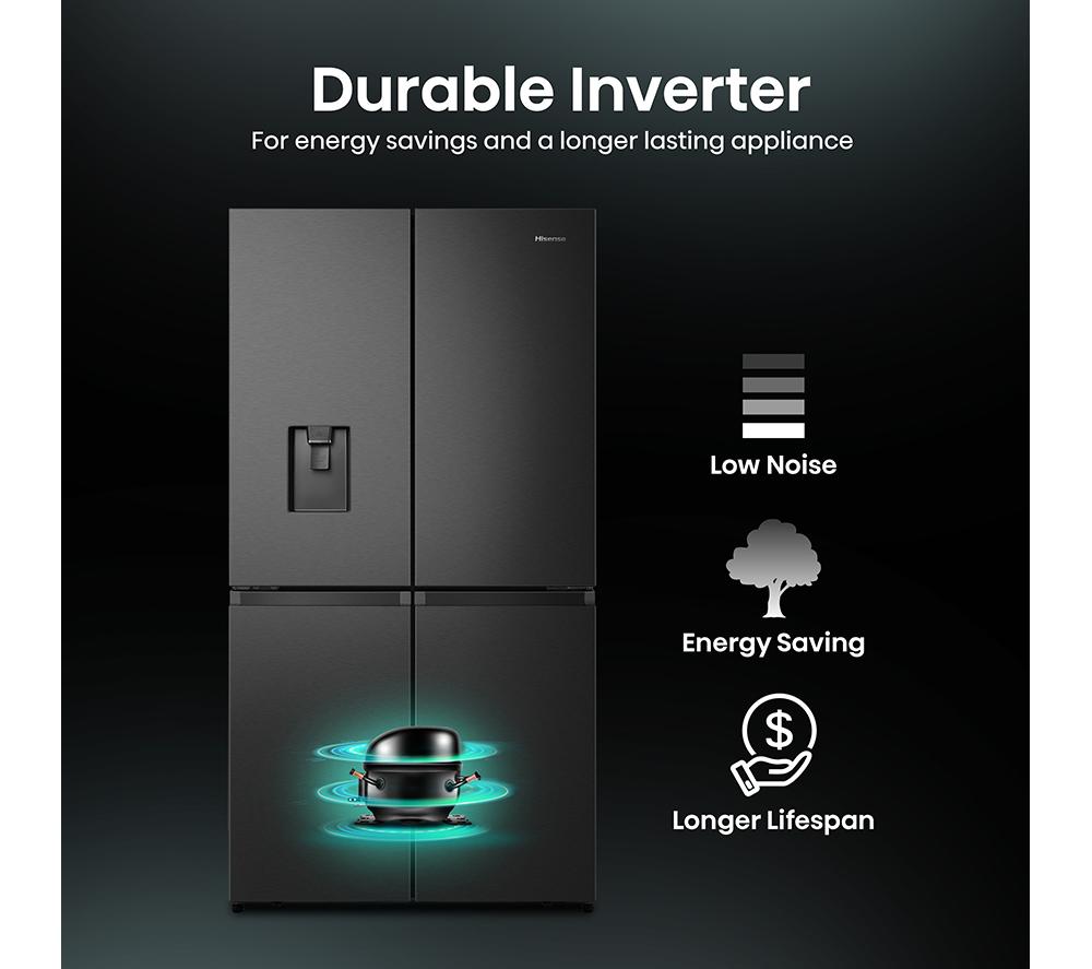 HISENSE PureFlat RQ758N4SWFE Smart Fridge Freezer - Black Stainless Steel image number 7 of 15