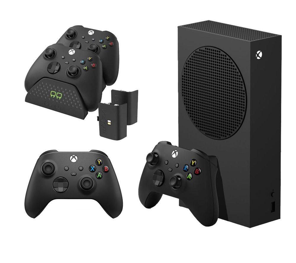 Microsoft Xbox Series S (1 TB), Additional Black Controller & VS2881 Xbox Series X/S & Xbox One Twin Docking Station (Black) Bundle, Black