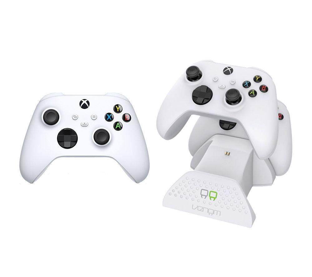 XBOX Wireless Controller (White) & VS2871 Xbox Series X/S & Xbox One Twin Docking Station (White) Bu