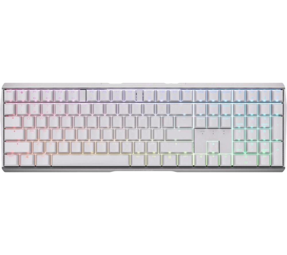 CHERRY MX 3.0S Wireless, Wireless Mechanical Gaming Keyboard with RGB Lighting, UK Layout (QWERTY), Bluetooth, RF or Cable Connection, MX RED Switches, White