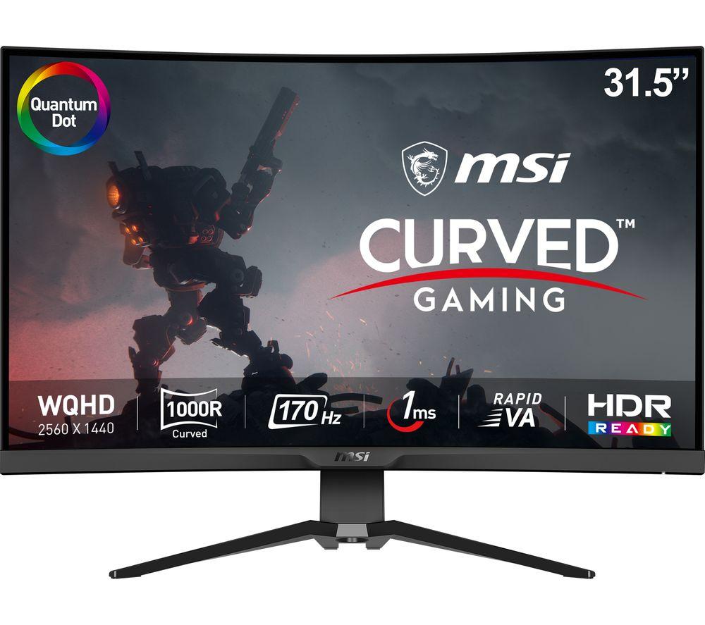 MSI MAG 325CQRF-QD Quad HD 31.5 Curved Quantum Dot VA LCD Gaming Monitor - Black, Black