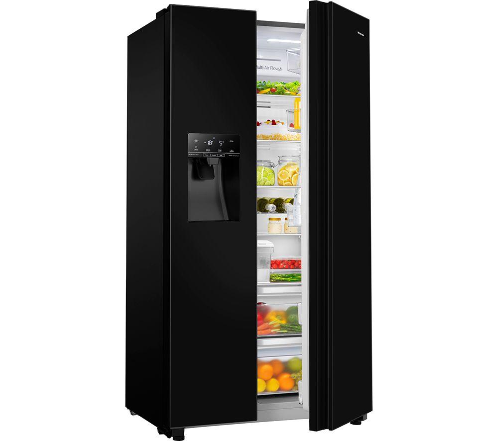 HISENSE PureFlat RS694N4TBE American-Style Fridge Freezer - Black image number 13 of 14