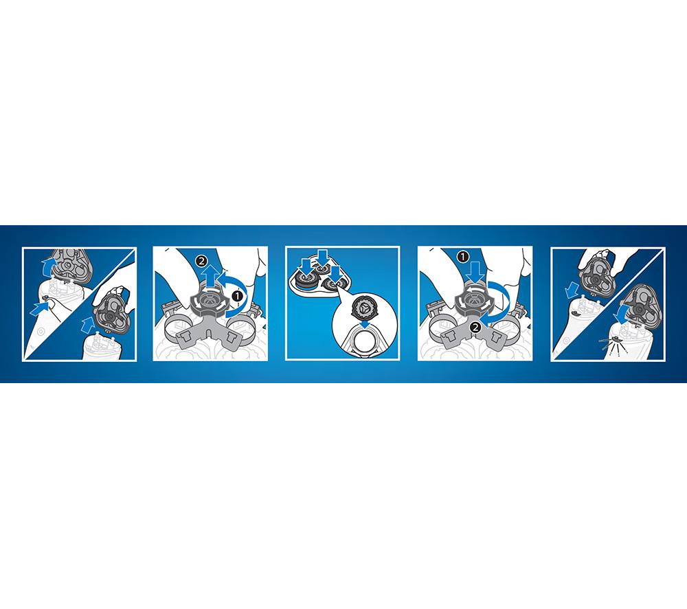 PHILIPS Wet & Dry SH30/50 Rotary Electric Shaver Head Replacements - Silver image number 4 of 5