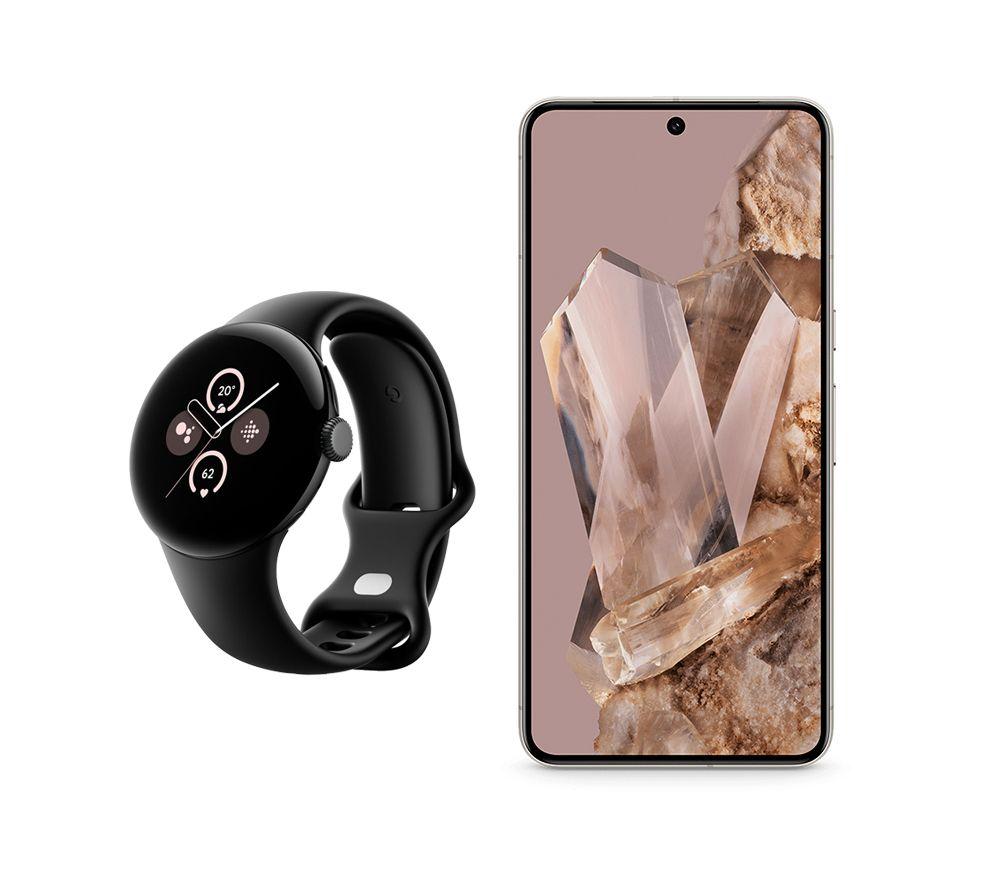 GOOGLE Pixel 8 Pro (256 GB, Porcelain) & Pixel Watch 2 WiFi with Google  Assistant (Black) Bundle