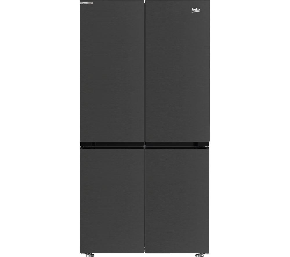 BEKO HarvestFresh GN446224VPZ Fridge Freezer - Black Steel, Black