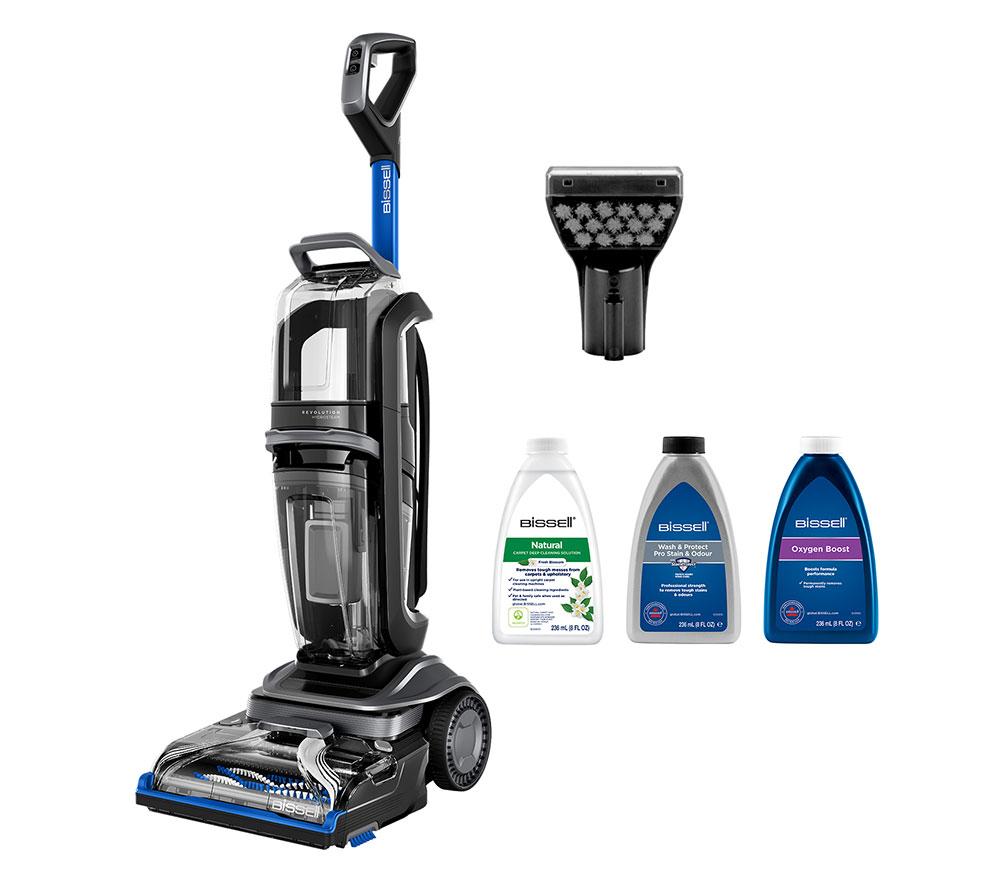 BISSELL Revolution HydroSteam 3670E Upright Carpet Cleaner - Black, Titanium & Colbalt Blue