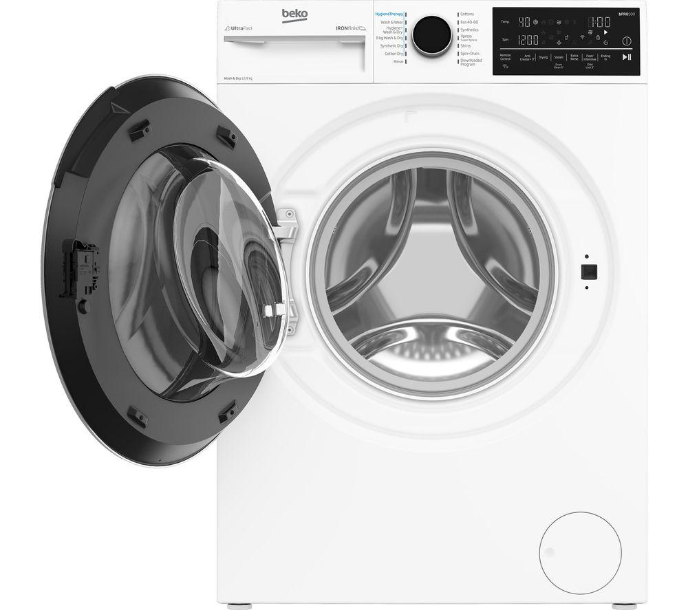 BEKO Pro B3D512844UW WiFi-enabled 12 kg Washer Dryer - White, White