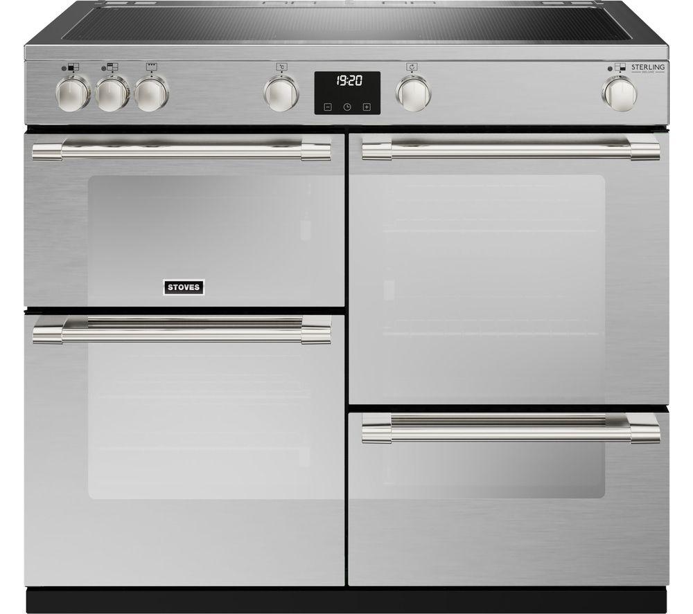 STOVES Sterling Deluxe D1000Ei ZLS Electric Induction Range Cooker – Stainless Steel & Chrome, Stainless Steel